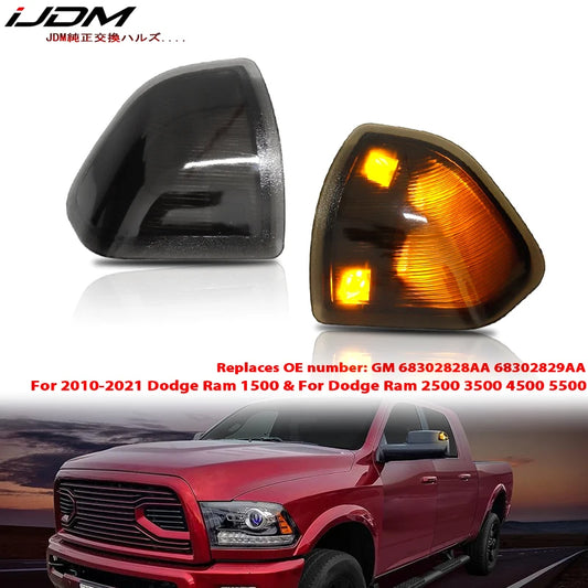 2010-2018 Dodge 1500-5500 Tow Mirror Smoked Amber Turn Signal Light