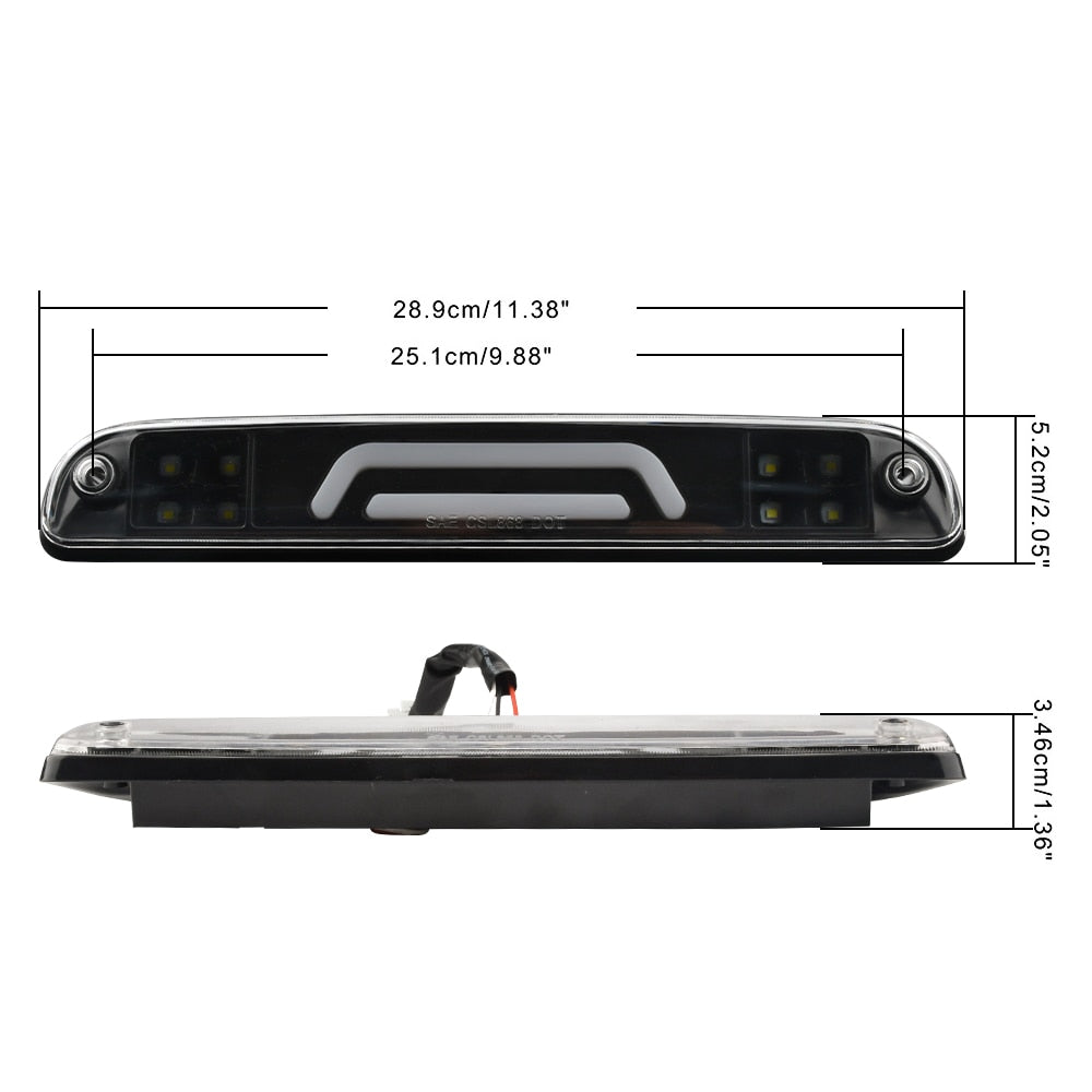LED Third 3rd Brake Light Black For 1999-2016 Ford F-250 F-350 F-450 F-550
