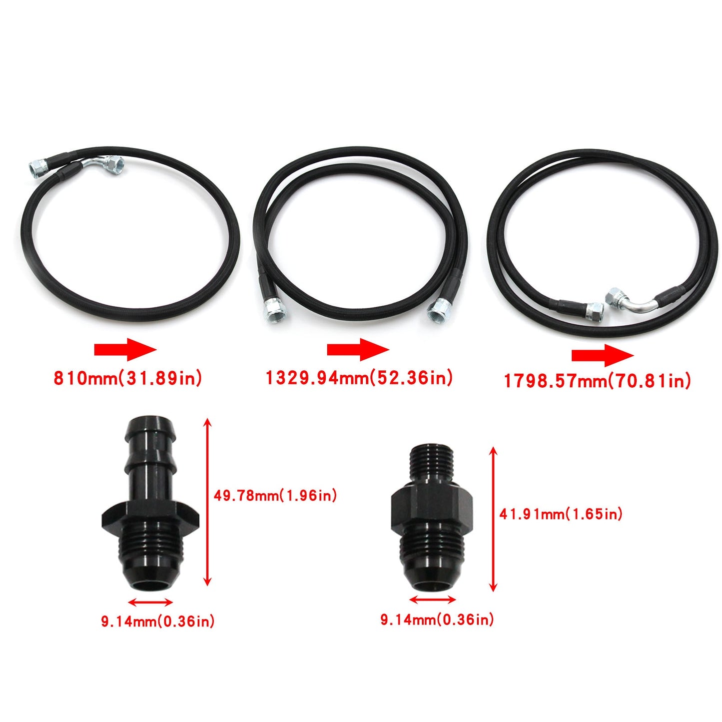 48RE Transmission Transmission Cooler Hoses Lines Kit SS Fits For 2003-2007 Dodge Ram 2500/3500 Cummins 5.9L YX04409