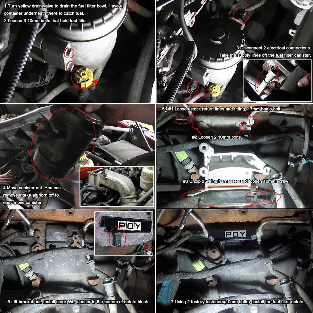 2010-2016 6.7L Cummins Diesel Fuel Filter Replacement Kit Delete Block
