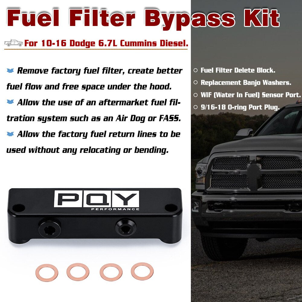 2010-2016 6.7L Cummins Diesel Fuel Filter Replacement Kit Delete Block