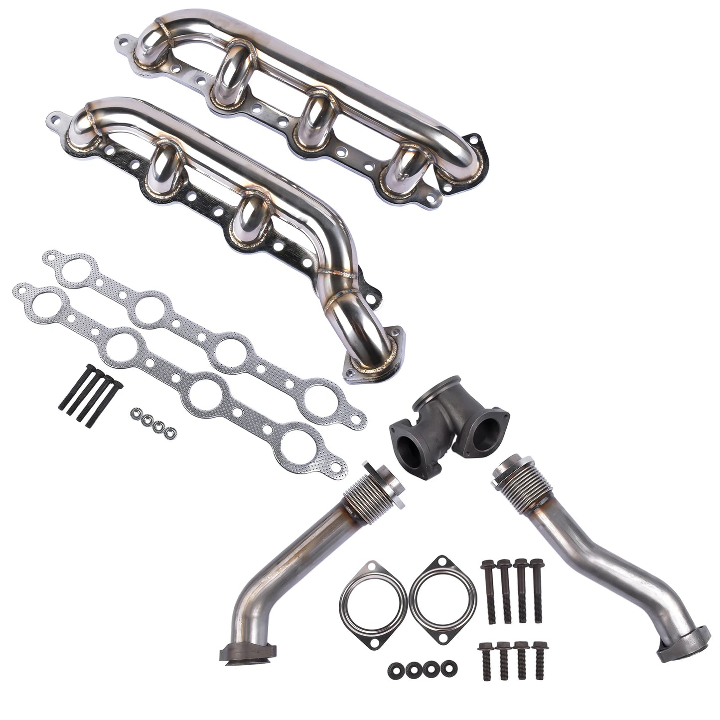 AP03 Turbocharger Up Pipe Kit & Tubular Manifold for 1999.5-2003 Ford 7.3 Powerstroke f250 f350
